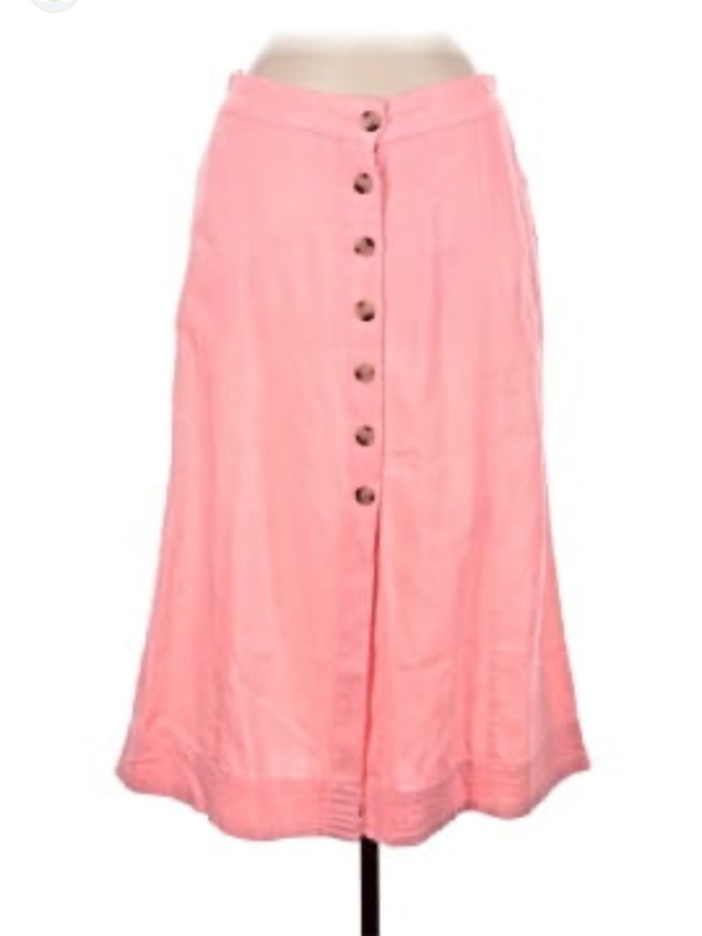 Universal Thread Pink Parasol Linen Utility Midi A-Line Skirt.